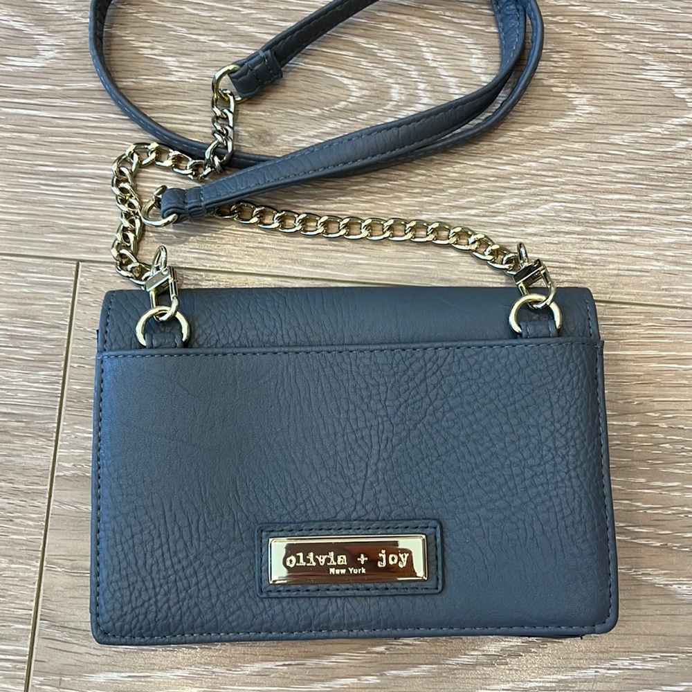 Olivia + Joy Gray Crossbody Wallet/Cellphone Purse Bag